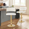 Set of 2 Bar Stools 360° Swivel Counter Height Upholstered Velvet Adjustable