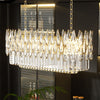 Luxurious Gold Rectangular Crystal Chandelier Dining Room Chandeliers Over Table