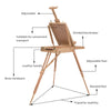 Wooden Tripod Art Easel Portable Sketch Drawing Box Artist Painting Foldable