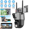 4K IP Camera PTZ Wifi Camera Dual Lens Security Cam Video Surveillance 32G Card