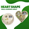 Wooden Heart Shaped Floating Wall Shelf Natural Hanging Display Unit Storage