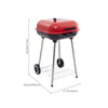 Trolley Portable Outdoor Charcoal BBQ Grill Cart with Wheels&Lid&Bottom Shelf