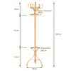 12 Hooks Wooden Coat Stand Coat/Hat/Jacket/Umbrella Standing Rack Hanger-Beige