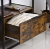 Industrial Side Table Rustic Drawer Metal Frame Storage Bedside End Furniture