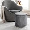 Round Velvet Ottoman Storage Vanity Seat Footrest Stool Dressing Table Chair