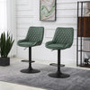 Bar Stools Set of 2, Adjustable Bar Chairs 360 Degree Swivel, Green