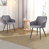 2 Pcs Dining Chairs Velvet/PU Cushion Backrest Seats Reception Armchairs Kitchen