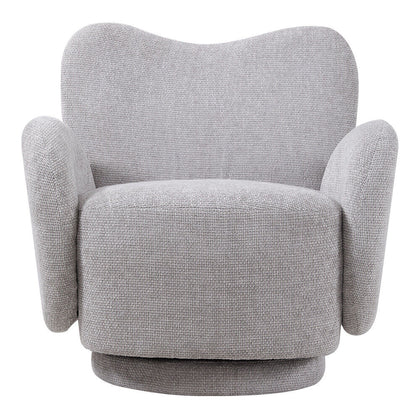 Modern Chenille Swivel Lounge Sofa Chair Single Padded Seat 360° Rotary Chair