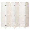 White Weave Wicker Folding 6 Panels Privacy Screen Room Divider Large 170*240CM