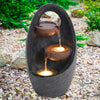 Garden Outdoor Cascading Electric Water Feature Fountain LED Pump Statue Decor