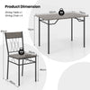 Rectangular Dining Furniture Set for 4 People Kitchen Table with 4 Chairs-Grey