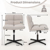 Armless Home Office Chair Swivel Desk Chair Height Adjustable Task Vanity Chair