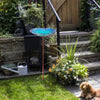 30'' Height Flower Glass Bird Bath w/ Metal Stake Outdoor Garden Yard Birdbath