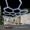 15pc Hexagon LED Lighting Grid & Blue Border Detail Garage Barber Shop Lights