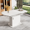 Extendable Oval Dining Table 110/130cm with Storage Compartments, Space-Saving
