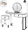 White Dressing Table High-gloss Vanity Makeup Desk with LED Mirror 5 Drawers