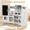 Toy Kitchen Playset Corner Wooden Play Kitchen with Storage-White