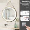 Large Round LED Bathroom Mirror Light Dimmable Anti-Fog Makeup Wall Mirror Gold