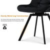 2xBlack Swivel Dining Chairs Velvet Padded Seat Dining Room Kitchen