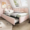 Panel Plush Velvet Upholstered Daybed 3ft Single Sofa Bed with Trundle Guest Bed