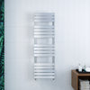 Bathroom Towel Rail Radiator Designer Flat Panel Chrome Heated Warmer Rad