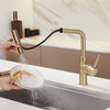 Golden Modern Kitchen Sink Mixer Tap with Pull Out Hose Spray Single Lever 360°