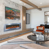 Electric Heater 40-100in LED Fireplace Media Wall Fire Insert/ Wall Mount/ Stand
