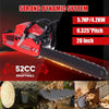 52CC Gas Chainsaw Gasoline Powered Chain Saw 2 Cycle Engine Cutting 20'' Bar