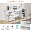 Multipurpose Sewing Machine Desk with Storage Shelves-White