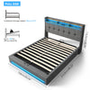 STORAGE GAS LIFT UP 4FT6 KING SIZE METAL BED FRAME W/ LED LIGHTS Gwcyfmortsucpst