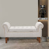 Linen Fabric Upholstered Bench Bed End Window Seat Ottoman Storage Stool Bedroom