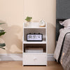 PVC Bedside Table Cabinet with Drawer for Bedroom Sofa Side Table End Tables