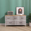 5 Drawers Chest of Drawers with Wood Tabletop Fabric Drawers for Bedroom