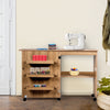 Folding Sewing Table 2 IN 1 Rolling Craft Table Home Office Desk Workstation