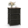 Bedroom Nightstand Fabric Storage Dresser Home Organizer Unit w/3 Drawers Black