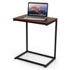 Sofa Side Table C-Shaped Industrial Coffee Snack Table Laptop Stand-Coffee