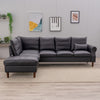 L-Shaped Corner Sofa, Sectional Couch with Built-in USB Port Chaise