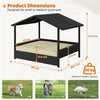 Wicker Dog House, Raised Pet Bed with Cushion Canopy, for Small to Medium Dogs