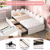 PANEL PLUSH UPHOLSTERED DAYBED STORAGE SOFA BED WITH 2 DRAWERS, 3FT SINGLE WHITE