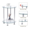 Nest of 3 Black Clear Tempered Glass Side End Lamp Sofa Tables Nested Tables