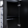 Black High Gloss 2 Door Wardrobe Bedroom Furniture Hanging Rail Storage Cabinet