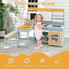 Mud Kitchen Play Kitchen with Kids Picnic Table & Kitchenware-Grey