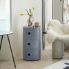 Plastic Storage Cabinet Floor Standing Round Cupboard Bedside Table Nightstand