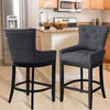 Upholstered Bar Stools Tufted Mid Century Accent Footrest Kitchen Counter Chairs