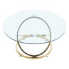 Living Room Large Cocktail Table Modern Clear Glass Round Coffee Table Desk 90cm