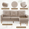 Modern L-Shaped Corner Sofa with Footstool Fabric 2 3 Seater Sofa Couch Beige