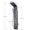 Black LED Shower Panel Column Tower Stainless Steel Rain Massage Body Jets Mixer