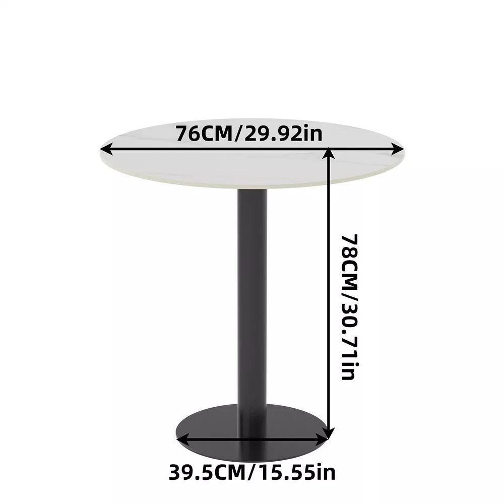 Heavy Duty Round Marble Bar Table Counter Pub Pedestal Poke Side Accent Table UK