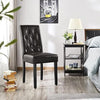 Set of 2 Dining Chairs Modern Dining Room Chairs Faux Leather Brown Chairs
