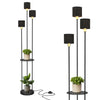 Floor Lamp with Shelf Standing Light Lamp 3/4 Lampshade Bedroom Living Room
